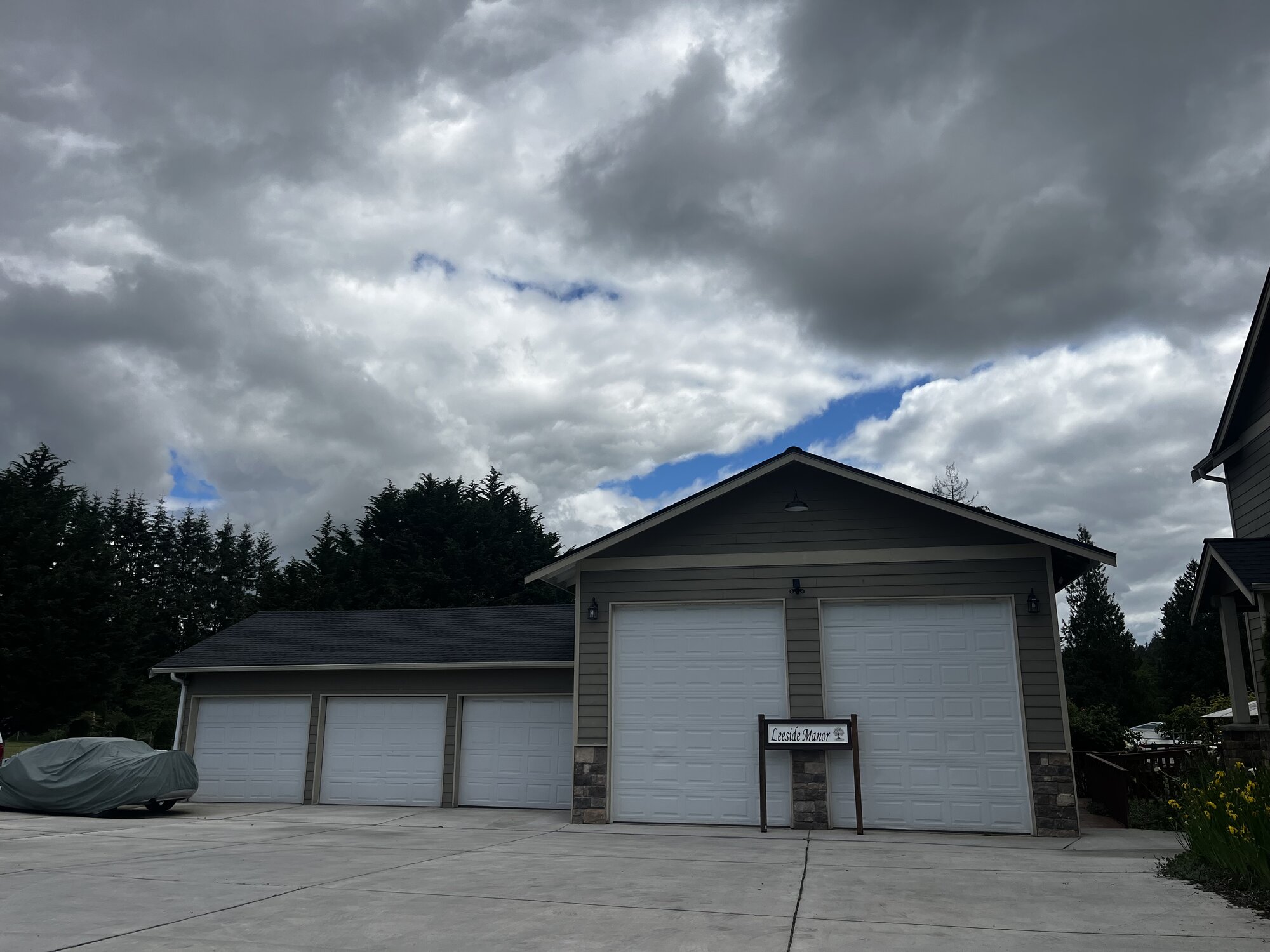 The Silver Eagle Project workshop — a five-bay detached garage in Arlington, Washington